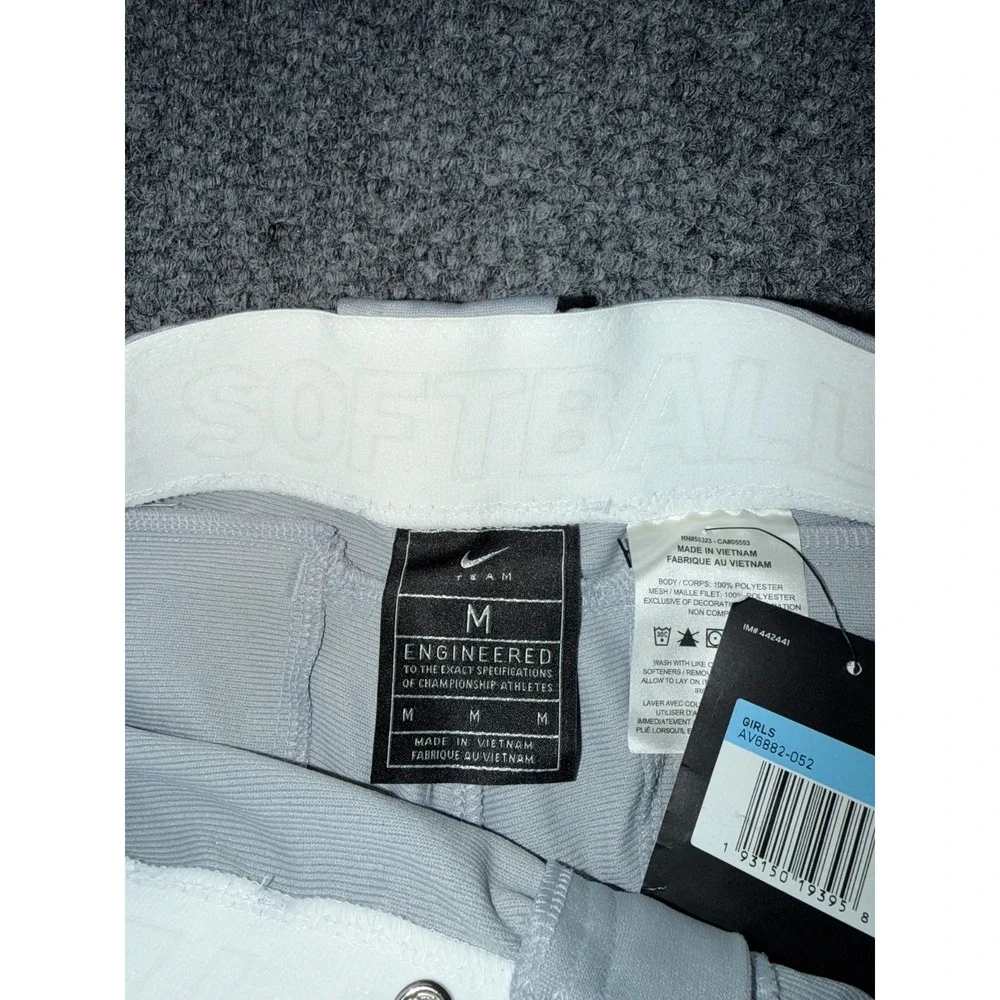 Nike Girls Vapor Select Softball Pants Gray Size Medium Belt Loops‎ New With Tag
